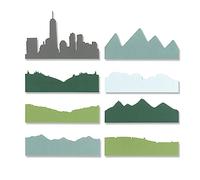 Briartw Skyline Silhouettes Cutting Dies Metal Stencil for Cards Making,DIY Scrapbook,Handmade Invitation Card Postcard,Release Stress,Embossing Decoration Crafts Tool