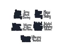 Briartw Sorry you're Leaving,New Baby,Welcome to your new Home,Belated Birthday Wishes, you are huited,Phrases Cutting Dies Stencil for DIY Scrapbooking Embossing Stamping Cards Photos Album Handcraft