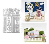 Briartw Staggered Stage Summer Picnic Cutting Dies for Cards Making,DIY Scrapbooking Handmade Paper Crafts Embossing Stencil Crafts Tool Decoraion Cards