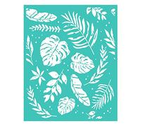 Briartw Tropical Leaves Silkscreen Stencil,Reusable Self-Adhesive Silk Screen Printing, Flower Sentiments for Home Decor/Printing on Wood/Fabric/Wall/Cup/Plate/Glass/Paper,8x10 inch