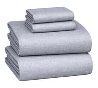 Briarwood Home 100% Cotton Heather Printed Flannel Sheet Set 4 Piece Brushed Turkish Bedding Super Soft, Warm, Cozy, Deep Pocket & Breathable All Season Sheets & Pillow Set (Cloud Grey, Queen)