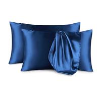 Briarwood Home® Satin Pillowcase for Hair & Skin - Softer Than Silk Cooling Satin Pillow Case Set of 2 with Envelope Closure, Soft Breathable Smooth Cases King (20" x 40") Grapes