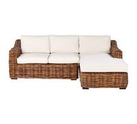 Beliani Garden Corner Sofa 3 Seater Briatico Left Hand Rattan Natural