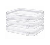 Bribay 3 Pack Medium Clear Hard Shell Zipper Cases,Cosmetic Bag Transparent Travel Organizer Pouches for Makeup Toiletries Electronics Pencil Storage Toy Organizers Diaper Bag & Home Use (White)