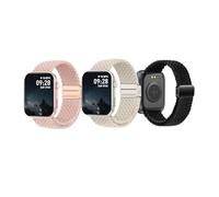 BRIBEJAT Magnetic Buckle Elastic Nylon Watch Bands Set for 22mm Smart Watches, Braided Stretchy Nylon Elastic Straps Wristbands for Women Men