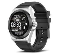 BRIBEJAT Smart Watch for Men, HD 1.32'' Touch Screen Stainless Steel Case Smartwatch, Waterproof Fitness Tracker Pedometer SpO2/Heart Rate/Sleep Monitor, Activity Tracker for iOS Android Phone