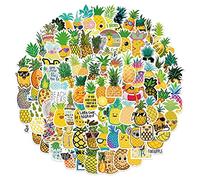 Bric dodo 100Pcs Pineapple Fruit Stickers, Multicolor, Waterproof Vinyl & PVC, Tropical Style, Stickers for Laptops, Cars, Skateboards, Computers, Water Bottles, etc.