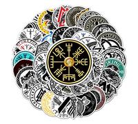 Bric dodo 50Pcs Totem Stickers Laptop Car Scrapbook Phone Computer Skateboard Ancient Viking Rune Waterproof Vinyl Aesthetic Personalised Stickers for Teens Boys Girls Adults Children