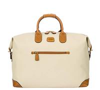 BRIC’s Holdall Firenze Collection, Travel Bag with Shoulder Strap and Shoulder Support for Suitcase, Integrated TSA Padlock, PVC, Size: 43x28x19 cm, Cream