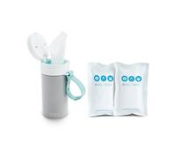 Munchkin Clean-to-Go Wipes Container Starter Pack, Includes 60 Unscented Hand & Face Baby Wipes, 99 Percent Water Wipes with Chamomile & Aloe