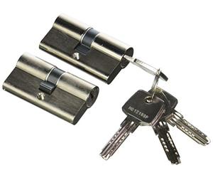 BRICARD 17152 Cylinder, Steel, Nickel-Plated, Set of 2 Pieces