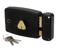 Bricard 1841 Alpha Horizontal Wall Lock 2 Cylinder Inserts 5 Pins Straight Black