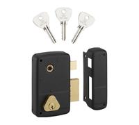 Bricard 1854 Vertical wall Lock with 2 inputs Cylinder 5 pins Straight, Black