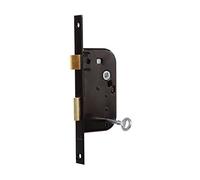 Bricard 2657 50 mm Axle Recessed Lock for Room Door, Interior or Service Door, Security Keys with 4 Throws, Black