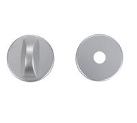 Bricard 279076 Pair of Rosettes Osmose 2, Bathroom Door, Toilet (Locked). Anodized Silver.