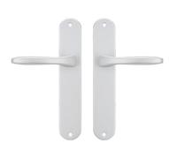 Bricard 723072 Pair of Aluminium Handles on Antibes Plate, Interior Door Without Key
