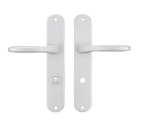 Bricard 723076 Pair of Aluminium Handles on Plate Antibes, Bathroom Door