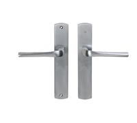 Bricard 879052 Pair of Handles Satin Chrome Zamack on Evidence Plate, Interior Door Without Key
