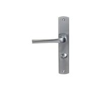 Bricard 879056 Pair of Handles Satin Chrome Zamack on Evidence Plate Bathroom Door