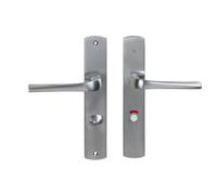 Bricard 879057 Pair of Handles Satin Chrome Zamack on Evidence Plate Toilet Door