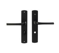 Bricard 879086 Pair of Handles Matt Black Zamack on Evidence Plate Bathroom Door