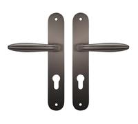 Bricard 9840T1 Set of Handles on Plate Sketch Zamak Titanium Colour for Front Door with Spring Reminder