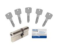 Bricard A6 Cylinder, 30+40 Non-Releasable 5 Keys, Nickel-Plated