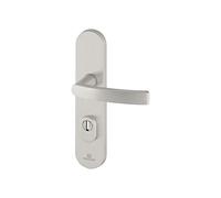 Bricard Essential 9900171 Set of Armoured Handles on Essential Plate Stand and Stand for Entrance Door (for European Cylinders), Silver, Béquille+Béquille