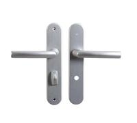 Bricard Pair of 7E8076 Osmosis 2 Anodised Silver Door Handles for Bathroom, Toilet Door (Locking)