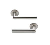 Bricard Tempo 668452 Stainless Steel Door Handles on Rosette Design Disco, stainlesssteel