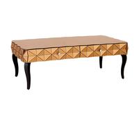 brice rectangular mirrored glass coffee table in copper