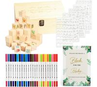 BRICH 87 Pcs Baby Shower Games Set for 50+ Guests, Wooden Blocks Guessing Game Signs & Gender Reveal Table Decorations Kit, Unique Icebreaker Party Favours Ideas for Boys and Girls