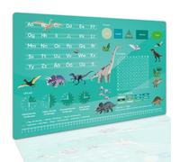 BRICH Children's Desk Mat - Dinosaur Look Learning Mat for School - ABC, 1 x 1, Times - Size 60 x 40 cm - Wipe Clean Vinyl Desk Mat