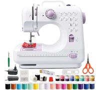 BRICH Kids Sewing Machine, Portable Mini Sewing Machine with 12 Stitches, LED Light, Dual Speed, Dual Thread & Reverse Function - Ideal for Beginners, Children and Wome (white+purple)