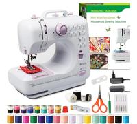 Brich Mini Sewing Machine for Beginners - Portable Electric 12 Stitch Sewing Machine with LED Light, Double Thread & Two Speed, Automatic Reverse Stitch & 42 pcs Sewing Kit for Clothes, Sheets