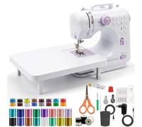 BRICH Mini Sewing Machine with Extension Table,Portable Beginner Sewing Kit | Small Electric Craft Machine with 12 Built-in Stitches, Free Arm, Finger Guard & Full Accessories for Kids Adults DIY