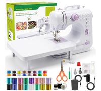 BRICH Portable Sewing Machine with Extension Table for Beginners and Kids | Small Electric Crafting Machine with 12 Stitches, Free Arm, Safety Finger Guard & Full Starter Kit Accessories