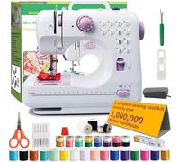 BRICH Sewing Machine for Beginners, 12 Stitches Small Electric Portable Crafting Machine with Foot Pedal & UK Plug, Mini Craft Desktop Sew Machine for Kids Home DIY, Clothes Repair & Creative Hobby