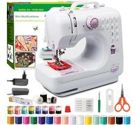 BRICH Sewing Machine for Beginners - Portable Electric 12 Stitch Sewing Machine with LED Light, Double Speed, Dual Thread & Automatic Reverse Stitch | 42pcs Sewing Kit for Clothes, Sheets, Pillowcases