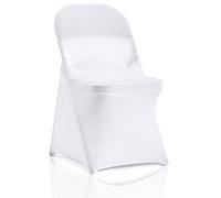 bricia 12 PCS White Stretch Spandex Folding Chair Slipcovers, Dining Room Chair Covers Stretch Chair Slipcovers Protector for Wedding, Banquet, and Party