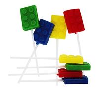 Brick Building Block Party Suckers - 12 Pack Brick Lollipops for Brick Birthday Party Favors - Sweet Color Brick Candy for Brick Party Supplies, School Treats, Holiday Giveaways