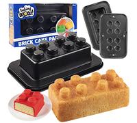 Brick Building Cake Pan Mold- Build, Decorate, Even Stack 9" 3D Shaped Cakes - Baking Activity Treat for Kid, Adult Birthday Parties, Celebration Gift, Easy to Use Non-Stick Oven Bakeware, Fun Gift