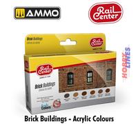 BRICK BUILDINGS acrylic colours Acrylic 6 jar 17mL Rail Center AMMO.R-1028
