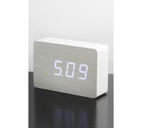Brick Click Clock White with White LED Gingko Design White One Size