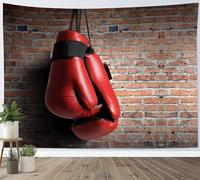 Brick Effect Tapestry Wall Hanging Boxing Gloves Wall Tapestry Art Blanket Home Decor for Bedroom Living Room Dorm 250x200 cm B-3104