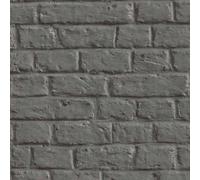Brick Effect Wallpaper Textured Paste The Wall Vinyl Black Grey Charcoal