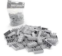 BRICK Flip Lego Classic Stones 2 x 4 Individual Building Blocks in Large Pack, for Lego Plate and Box, Beginner Set, Basic Bricks (3001) Light Grey (100 Pieces)