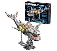 BRICK HAMBURG 1388-PCS Mechanical Whale Building Blocks Set with LED Light, Movable Linkage Gears, Display Stand - Ocean Building Blocks for Adults, Teens, Kids Age 12+
