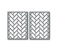 Brick Herringbone Stencil Set-2 Faux Herringbone Brick Stencil Sheets (13" L x 18" H)