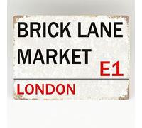 Brick Lane Market Metal Sign London Street Novelty Retro Wall Plaque Door Outdoor Decoration Plaque 8X12 inch